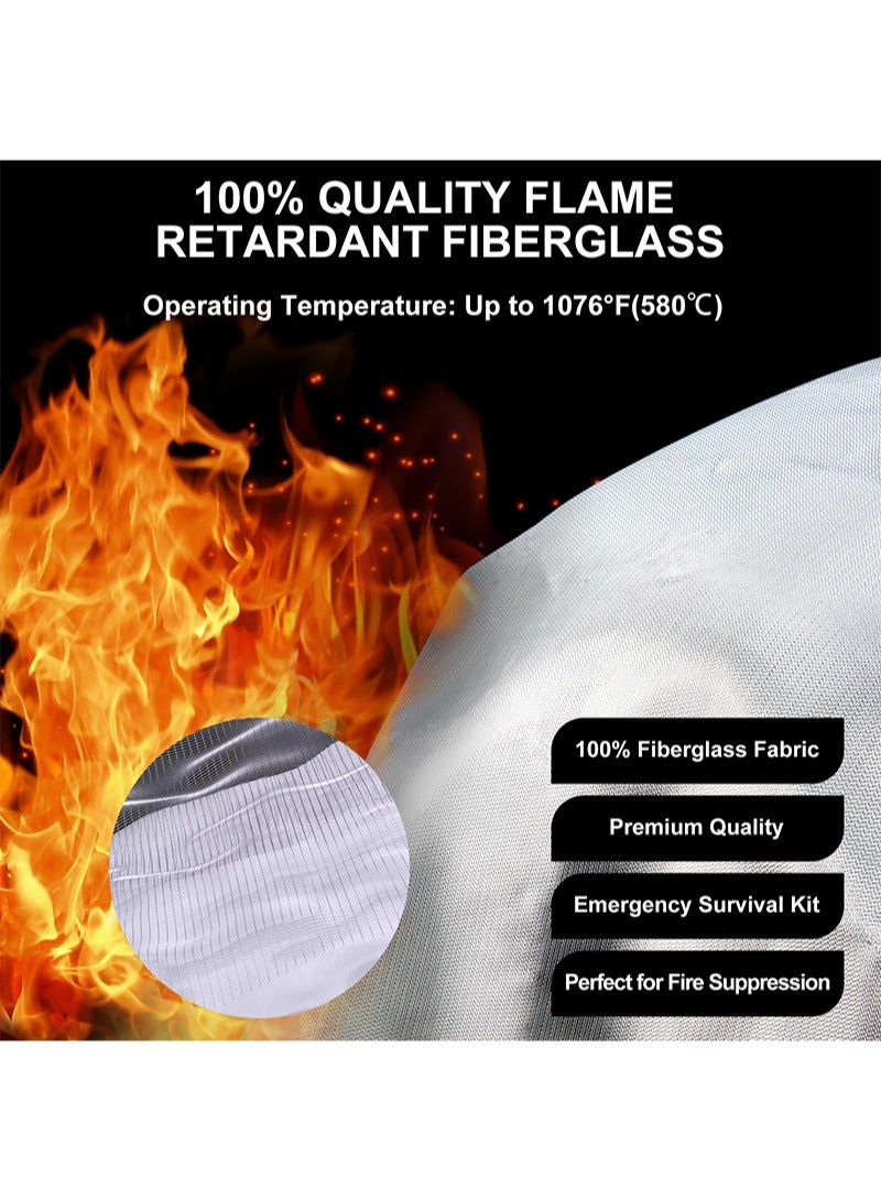 Aikanbo Emergency Fire Blanket for Home and Kitchen - 1 Pack Flame Suppression Fiberglass Fire Blankets for House Camping Car Office Warehouse Emergency Survival Safety - Image 3