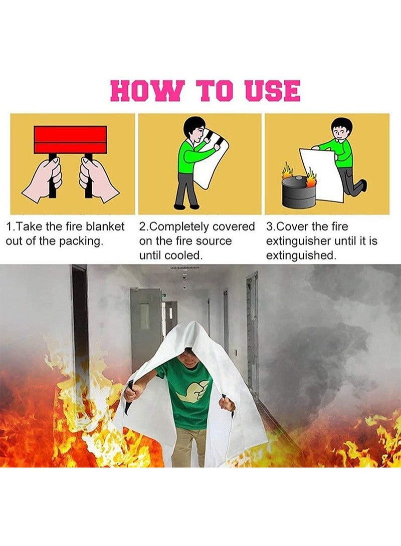 Aikanbo Emergency Fire Blanket for Home and Kitchen - 1 Pack Flame Suppression Fiberglass Fire Blankets for House Camping Car Office Warehouse Emergency Survival Safety - Image 5
