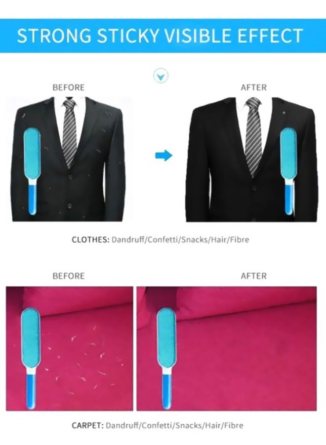 Double Sided Hair Pick Up White/Blue Brush (12.2x0.83x2.2), Holder (8.43x1.89x3), Scalp (5.75x1.14x2.4)inch - Image 4