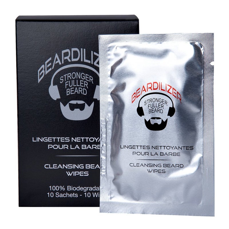 Beardilizer Beard Wipes for Men  Refreshing  Clean Beard Care  AntiOdor Moisturizing  TravelFriendly  Natural Ingredients for Soft Healthy Beards  10 Wipes