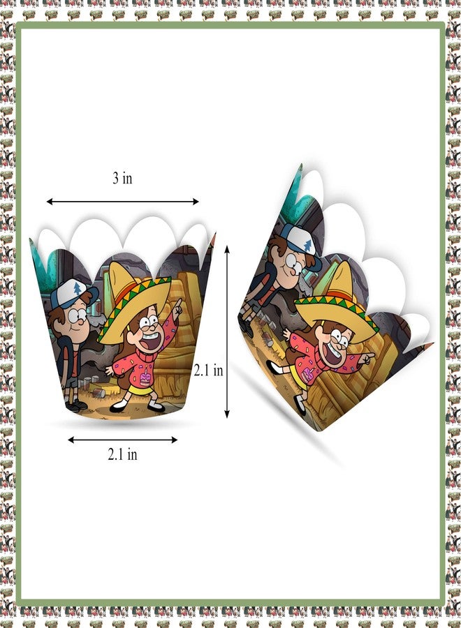 Seyal Gravity Faall Cupcake Wrapper - Mysterious Cartoon-Inspired Dessert Liners Featuring Fun Forest Colors, and Quirky Elements - Perfect for Birthday Parties, Mystery-Themed Events, and Fan Celebrations - Image 5