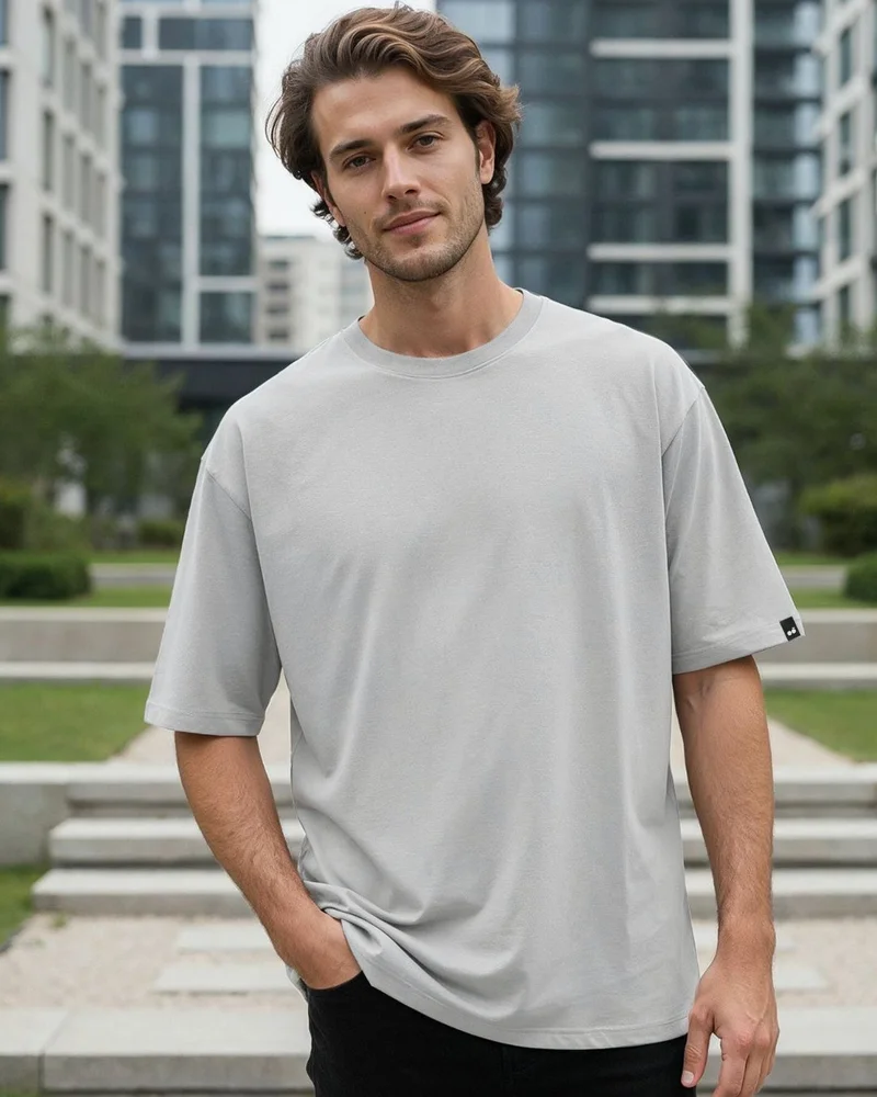 بيواكوف تيشيرت رجالي أزرق فضفاض