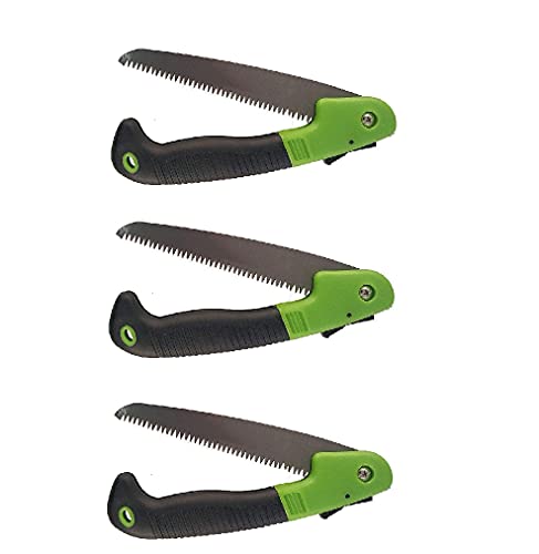 Birud Set of 3 Folding Pruner Cutter Steel Garden Hand Saw Tool for Cutting Sawing Pruning Tree Branch - Image 1