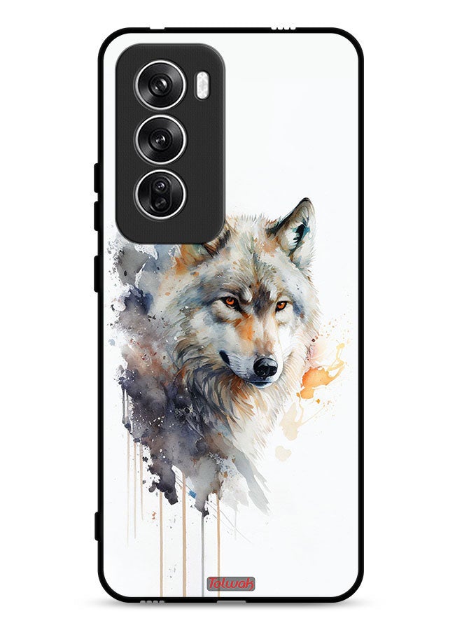 Tolwak Oppo Reno12 5G Protective Case Cover Wolf Abstract Art - Image 1