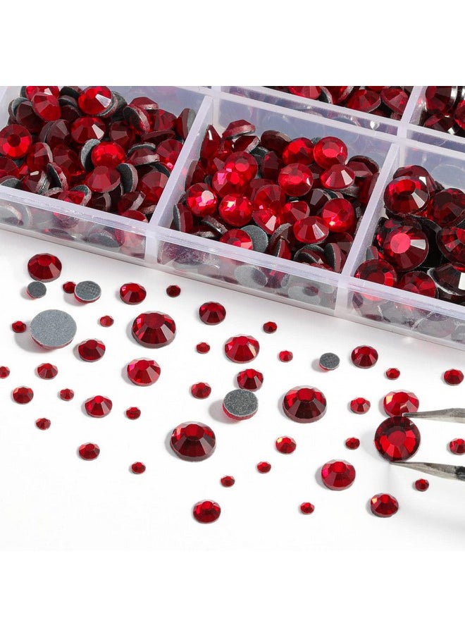 BEADSLAND 6736pcs Hotfix Rhinestones Flatback,Red Rhinestones for Crafts Clothes Mixed 5 Sizes, Hotfix Crystals with Tweezers and Wax Pencil Kit, SS6-SS30,Siam  - Image 3