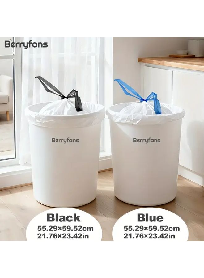59 Rolls Black Rope Drawstring Extra Thick 6 6gal Large Trash Bags LDPE Material Double Sided 3 0 Thickness High Tensile Strength For Kitchen Living Room Car - Image 2