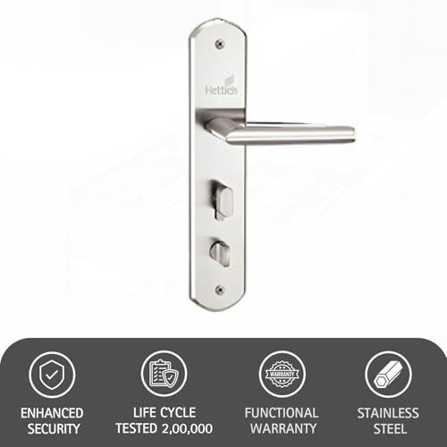 Hettich Prolock Infinity Mortise Main Door Lock Handle Set (Right Movable) | Stainless Steel Finish | 3 Brass Keys | 70mm Cylinder | Fits 40-50mm Doors | 5 Year Functional Warranty (Pack of 1) - Image 3