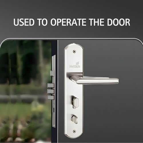 Hettich Prolock Infinity Mortise Main Door Lock Handle Set (Right Movable) | Stainless Steel Finish | 3 Brass Keys | 70mm Cylinder | Fits 40-50mm Doors | 5 Year Functional Warranty (Pack of 1) - Image 2