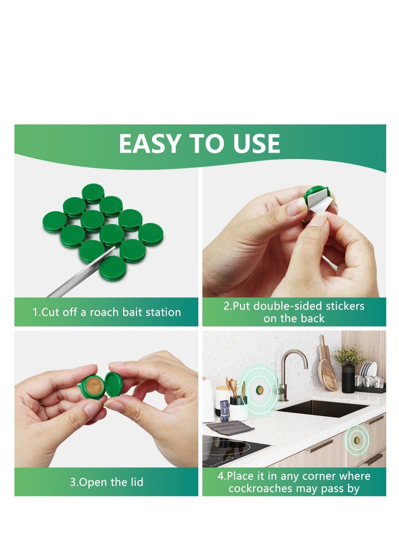 Captaintech Roach Bait Stations, Natural Cockroach Repellent, Roach Traps Indoor/Outdoor Use, Roach Killer Indoor Infestation for Small & Large Roaches, Non-Toxic, Long Lasting Protection (12 PCS) - Image 5