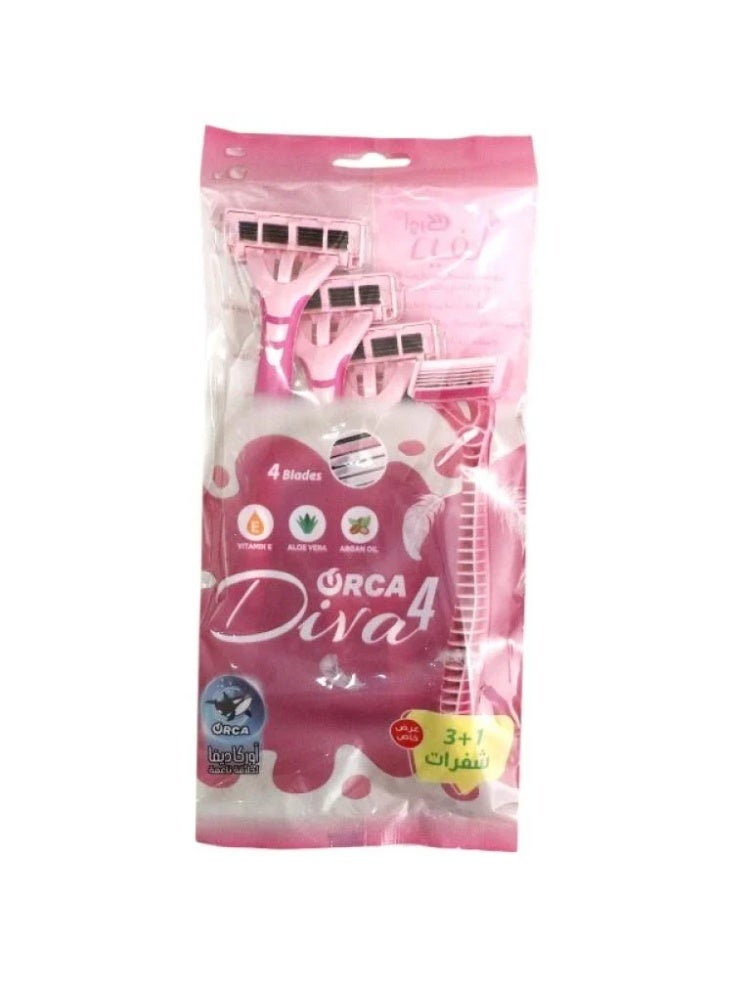 ORCA Womens Razor Set 4 Blades – 3+1 Pieces - Image 2