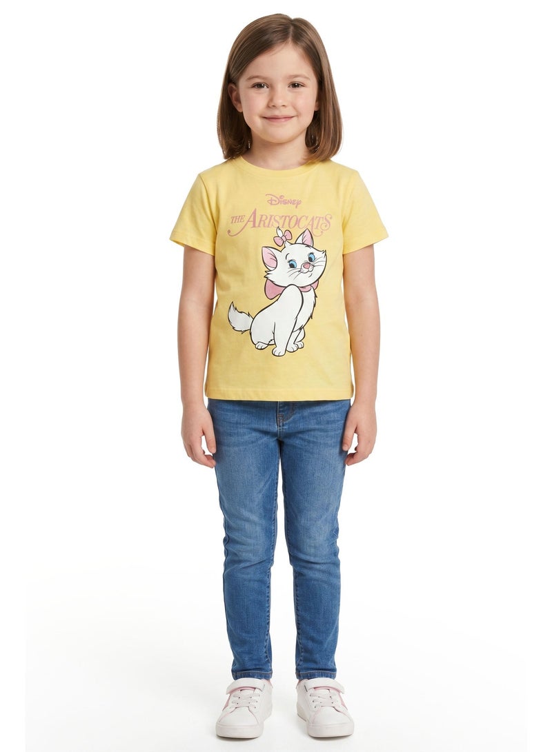 Disney The Aristocats Toddler Girls’ Oversized Drop Shoulder T-Shirt – Cute Casual Relaxed Fit Tee - Image 3