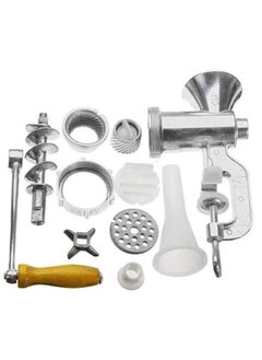Generic Manual Meat Grinder Biscuit Maker - Cast Iron - Size 10 Multifunctional meat and vegetable grinder combines a meat grinder, vegetable blender, biscuit and cookie maker in one device, saving space in the kitchen and making it easier for you to multitask. Elegant design and high precision: Made of high-quality cast iron in modern and attractive colors, it adds an aesthetic touch to your kitchen and grabs everyone's attention. High-quality materials: The cast iron used in the manufacture of the grinder provides exceptional durability and strength, ensuring that it can withstand many years of intensive use. Easy to install and use: The grinder can be easily installed on any table in the kitchen and adjusted tightly. The design also has a practical size that makes it easy to use and clean. Cookie and biscuit making capabilities: It allows you to make biscuits and cookies in different shapes and sizes and add a special touch to your meals.  - Image 2