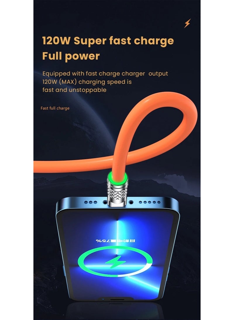 EFUMKE charger cable 120W 1.2m fast charging 3 in 1 USB data cable - Image 3