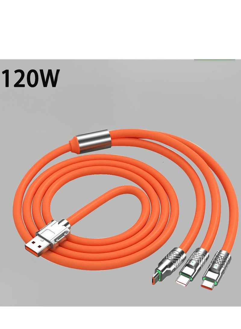 EFUMKE charger cable 120W 1.2m fast charging 3 in 1 USB data cable - Image 1