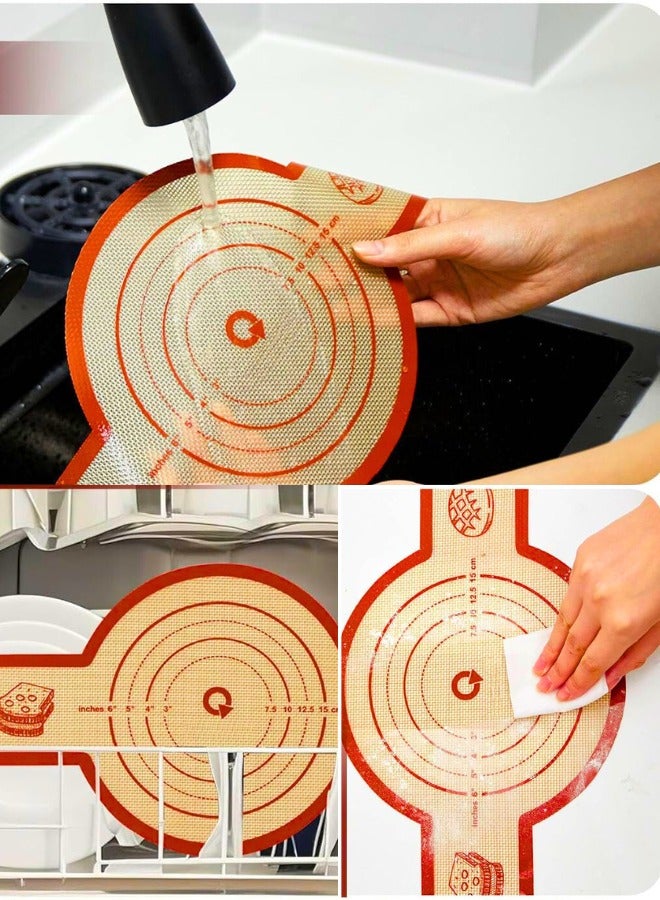 Chase Up Silicone Sourdough Bread Sling Mat | 2-Pack High-Temp Resistant Round Lifters for Dutch Oven, Non-Stick Baking Mats with Ergonomic Handles, Reusable Bread Pan Lifter & Transfer Slings for Homemade Loa - Image 3