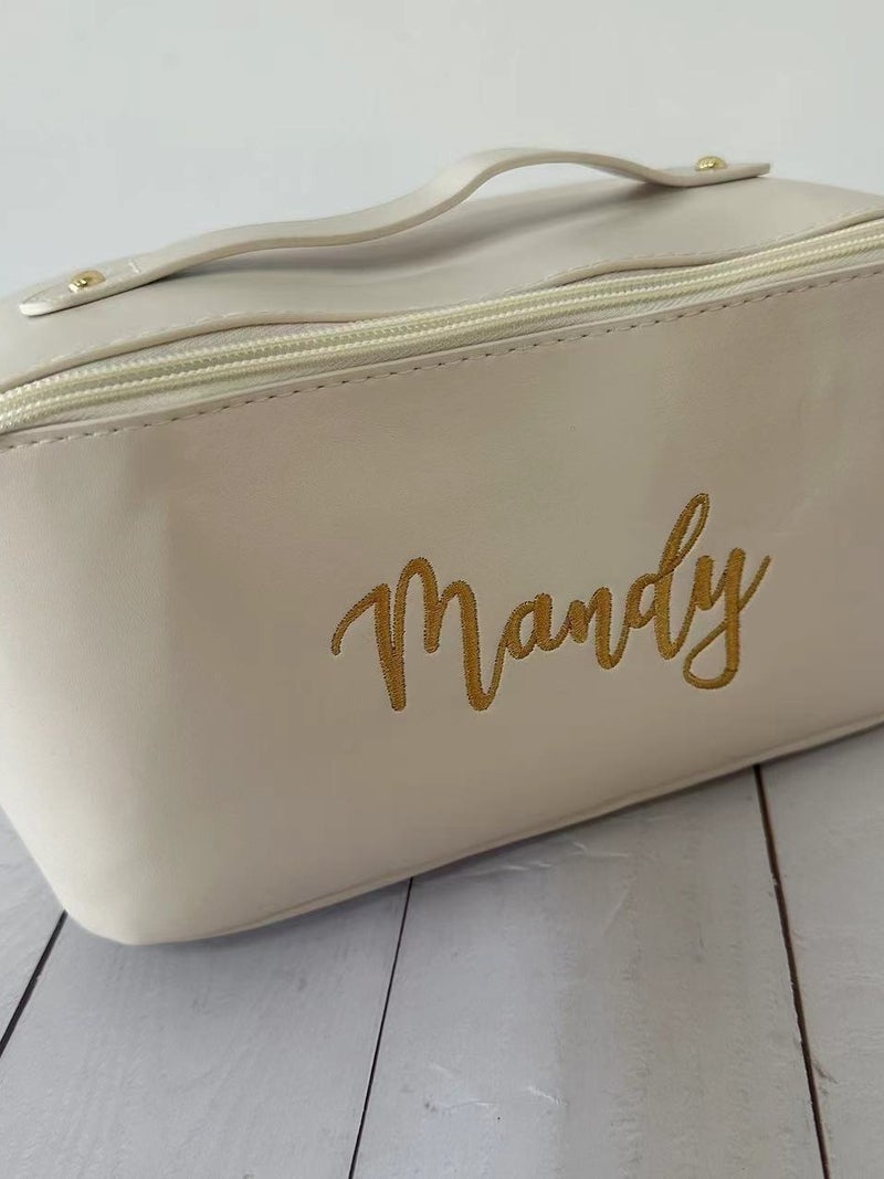 Etsy Embroidered Personalized Cosmetic Bag Travel Cosmetic Bag Large Capacity High-End Cosmetic Bag Wash Bag - Image 3