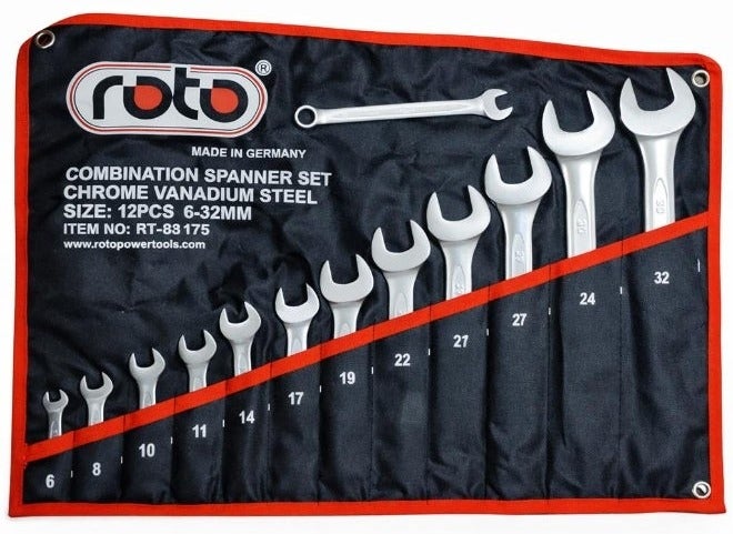 Roto 12PCS Professional Combination Spanner Set – German Quality – Heavy Duty Wrench Set - Image 1