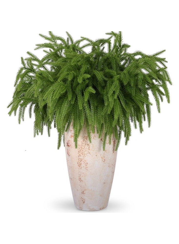 جيجيرو 12 قطعة من أغصان الصنوبر نورفولك الاصطناعية، سيقان صنوبر نورفولك الاصطناعية، حرف يدوية، أغصان صنوبر نورفولك الاصطناعية لعيد الميلاد، ديكور منزلي داخلي وخارجي - Image 1