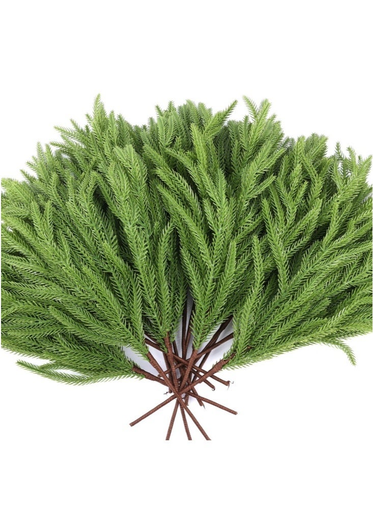 جيجيرو 12 قطعة من أغصان الصنوبر نورفولك الاصطناعية، سيقان صنوبر نورفولك الاصطناعية، حرف يدوية، أغصان صنوبر نورفولك الاصطناعية لعيد الميلاد، ديكور منزلي داخلي وخارجي - Image 3