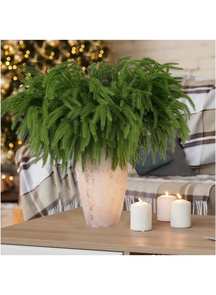 جيجيرو 12 قطعة من أغصان الصنوبر نورفولك الاصطناعية، سيقان صنوبر نورفولك الاصطناعية، حرف يدوية، أغصان صنوبر نورفولك الاصطناعية لعيد الميلاد، ديكور منزلي داخلي وخارجي - Image 5