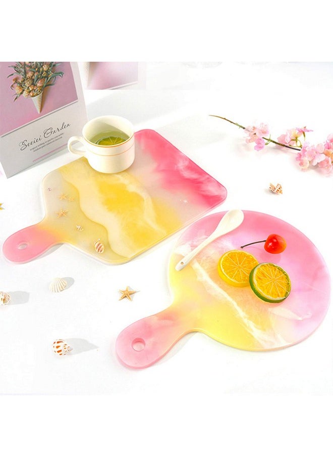 FUNSHOWCASE - FUNSHOWCASE Cheese Board Epoxy Resin Silicone Molds with Handles and Holes for Serving Tray, Platter, Rectangle, Round, Large 12inch - Image 1