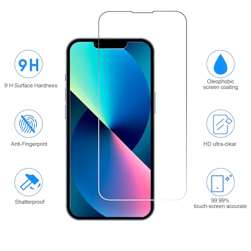 SIBEITU 3 Pack Screen Protector for iPhone 13 Pro Max with 3 Pack Camera Lens Tempered Glass Protector, 6.7 Inch HD Clear Glass Film 9H Hardness Full Coverage, Scratch Resistent, No Air Bubbles - Image 2