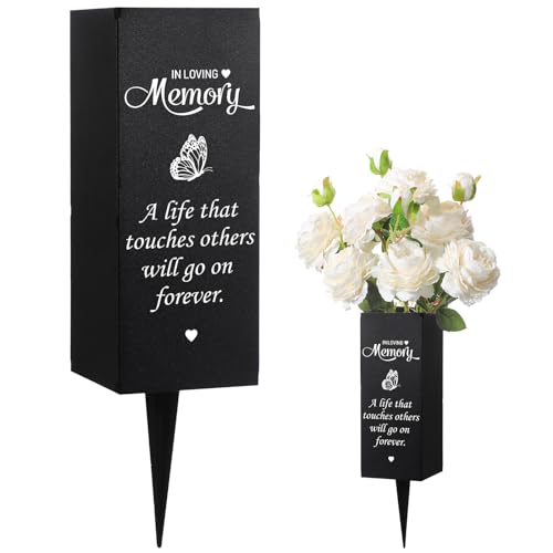 Geosar Cemetery Vases for Grave Metal Flower Holder with Spikes Memorial Funeral Gravesite Flowers Vase Decorations for Loss of Loved One(Those We Love) - Image 1