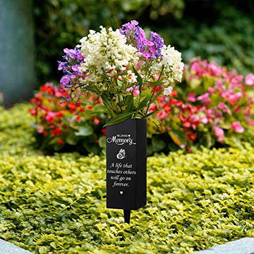 Geosar Cemetery Vases for Grave Metal Flower Holder with Spikes Memorial Funeral Gravesite Flowers Vase Decorations for Loss of Loved One(Those We Love) - Image 4