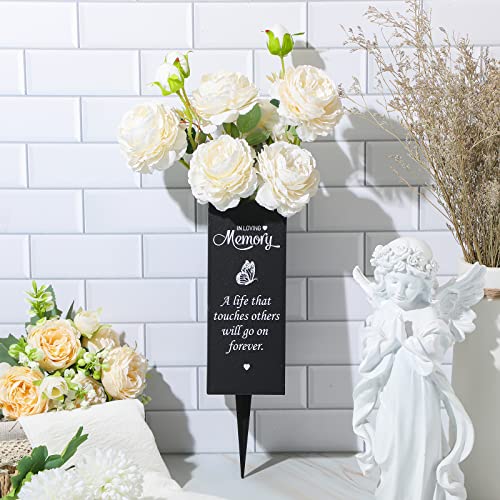 Geosar Cemetery Vases for Grave Metal Flower Holder with Spikes Memorial Funeral Gravesite Flowers Vase Decorations for Loss of Loved One(Those We Love) - Image 3