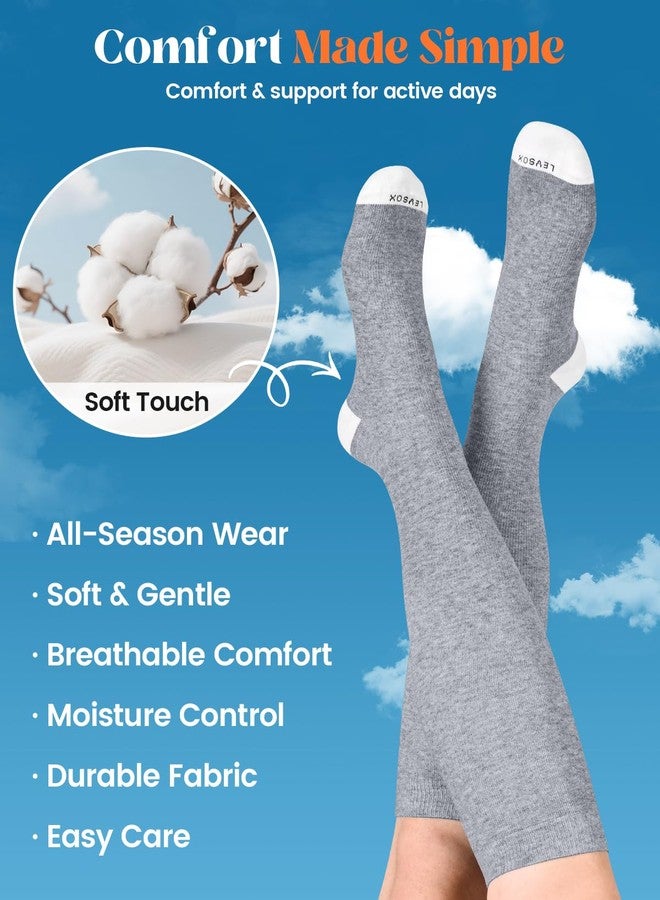 LEVSOX Cotton Compression Socks for Women Men 20-30 mmHg Knee High Cute Support Sock for Nurses Flying Pregnancy - Image 2