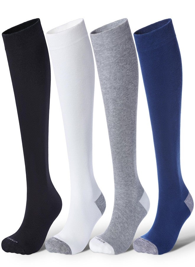LEVSOX Cotton Compression Socks for Women Men 20-30 mmHg Knee High Cute Support Sock for Nurses Flying Pregnancy - Image 1