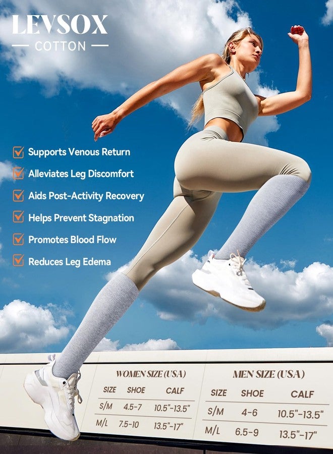 LEVSOX Cotton Compression Socks for Women Men 20-30 mmHg Knee High Cute Support Sock for Nurses Flying Pregnancy - Image 5