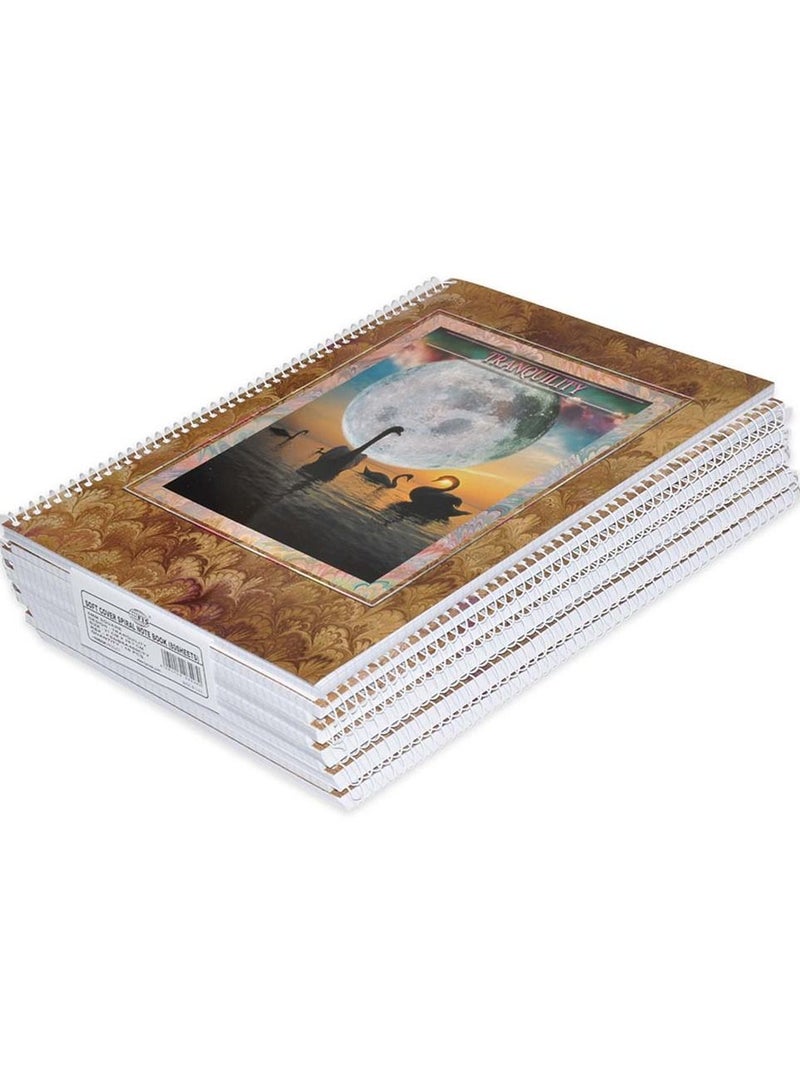 FIS 10-Piece FIS Spiral Notebook Soft Cover A4 5mm Square 80-Sheets - FSNB5A480CTY - Image 1