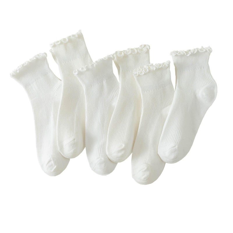 Hstyle 6 Pairs of Ruffle Socks Women, Cute Ruffle Ankle Socks - Image 1