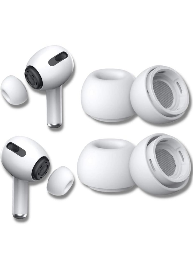 Silicone Replacement Eartips Earbuds Cover | Compatible with AirPods Pro Headphones (2 Pairs, 4 Pcs) (Small, White) 