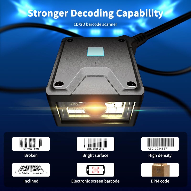 NetumScan 2D Fixed Mount Barcode Scanner Engine Industrial Grade 1D/2D/QR Code Reader with Automatic Induction Scanning USB Port Suitable for Self-Service Terminals and Factory Assembly Lines - Image 2