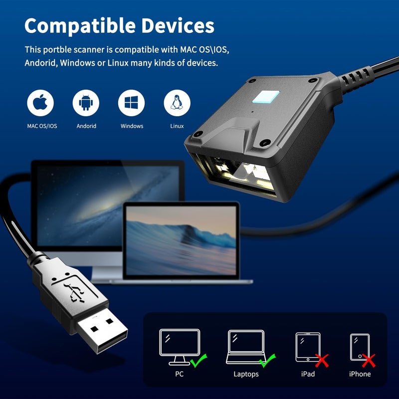 NetumScan 2D Fixed Mount Barcode Scanner Engine Industrial Grade 1D/2D/QR Code Reader with Automatic Induction Scanning USB Port Suitable for Self-Service Terminals and Factory Assembly Lines - Image 3