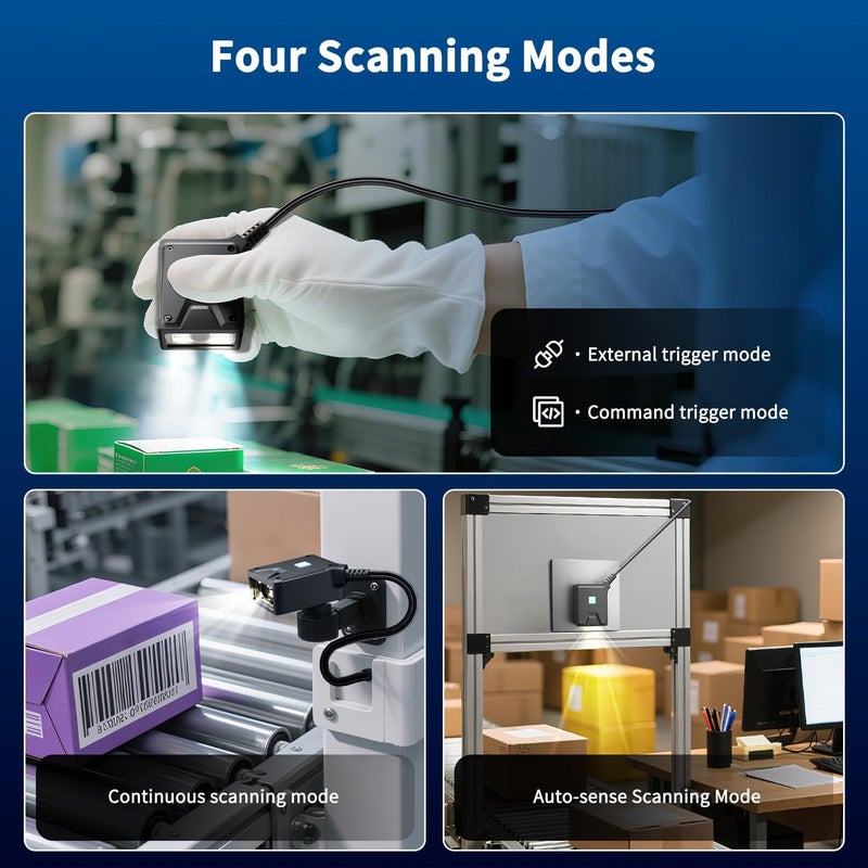 NetumScan 2D Fixed Mount Barcode Scanner Engine Industrial Grade 1D/2D/QR Code Reader with Automatic Induction Scanning USB Port Suitable for Self-Service Terminals and Factory Assembly Lines - Image 5