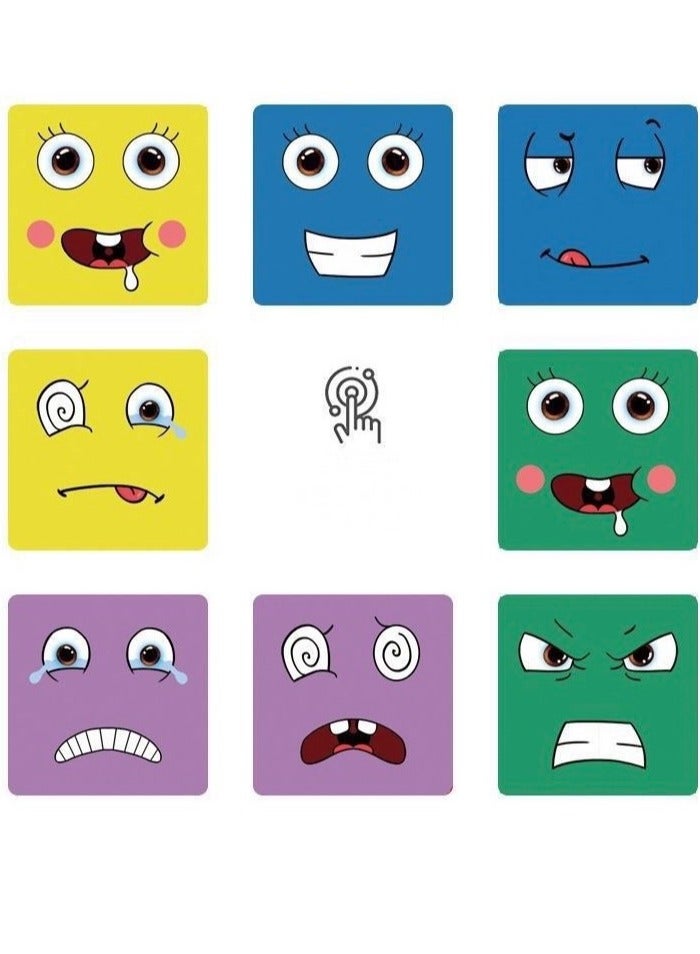 Wooden Face-Changing Expressions Matching Cube Blocks Educational Game Montessori Toy For Kids