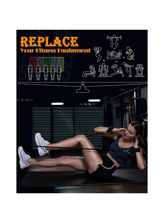 أشرطة المقاومة، مجموعة أشرطة المقاومة، أشرطة التمرين، 150 رطل، أشرطة تمرين للرجال والنساء، أشرطة تمرين مع مرساة باب، مقابض، أحزمة للساقين والكاحل لتدريب العضلات، العلاج الطبيعي، تشكيل الجسم - Image 2