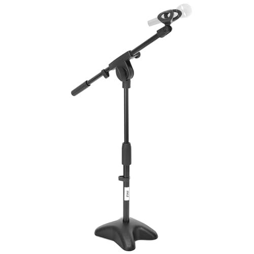 Pyle Universal Compact Microphone Stand Mic Mount Holder Height Adjustment 190 to 260 Inch and Telescoping Boom Extension Adjustable Up to 160 w Knob Style Tension Lock Mechanism PMKS7 - Image 1