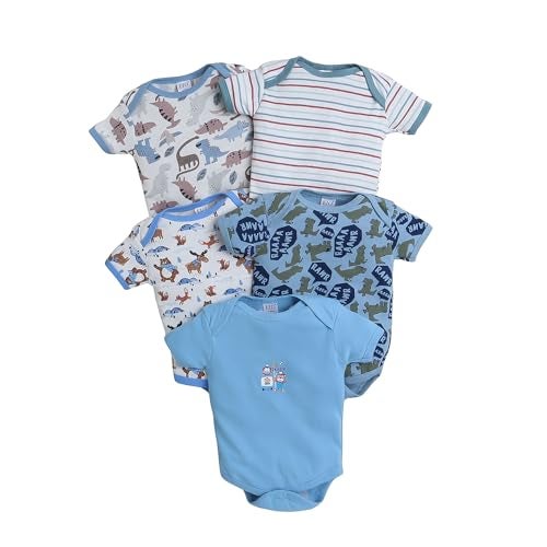 EIO Newborn Baby Cotton Romper Sleepsuit | Half Sleeve Jumpsuit Bodysuit for Boys & Girls | Soft Breathable Baby Clothes Combo Pack - Image 1