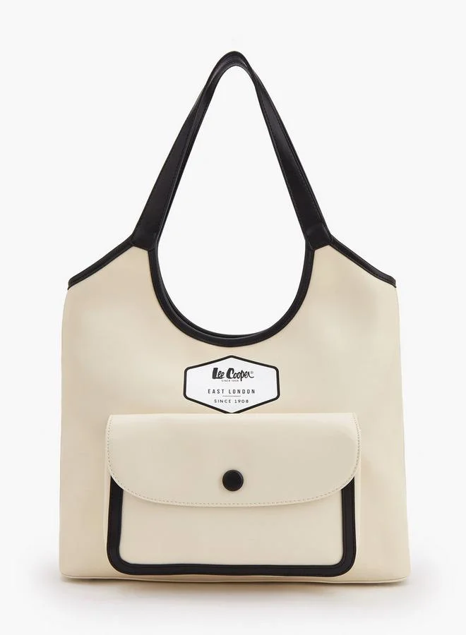 Contrast Trim Shoulder Bag With Flap Pocket