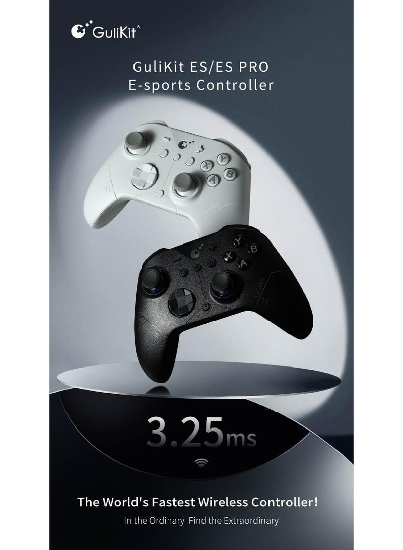 GuliKit ES Wireless e-Sports Controller – Ultra Low Latency, Anti-Drift Hall-Effect Joysticks (3.25 ms) – Multi-Platform (Switch/Switch 2/Windows/Android) - Image 2