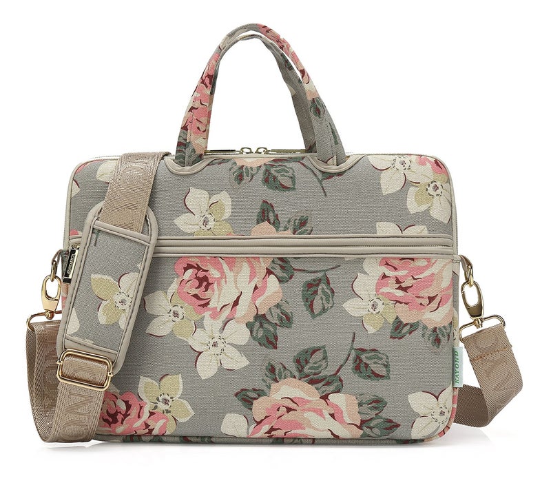 kayond White Rose Patten water resistant Laptop Shoulder Messenger Bag Case Sleeve for 12 Inch 13 Inch Laptop,Laptop Briefcase - Image 1
