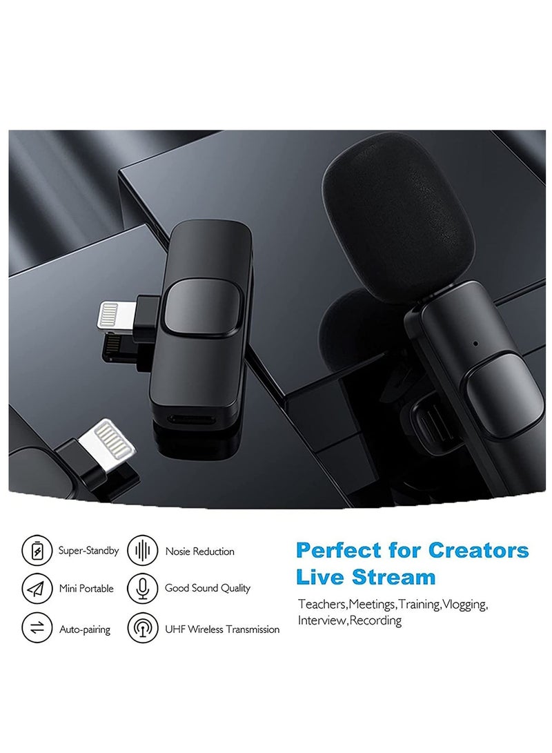 Upgrade) Bentifar Wireless Lavalier Microphone for iPhone iPad Mini Mic for YouTube Facebook Live Stream TikTok Vlog Zoom Video Recording - Noise Reduction/No APP & Bluetooth Needed (Lightning) - Image 3