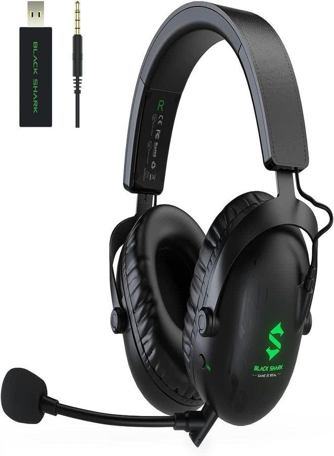 Black Shark Wireless Gaming Headset with Microphone, Bluetooth Xbox Headphone - Fast Connection, No Delay - 2.4GHz USB Headphone with Over Ear Memory Foam for PC, PS5, PS4, Xbox - Image 1