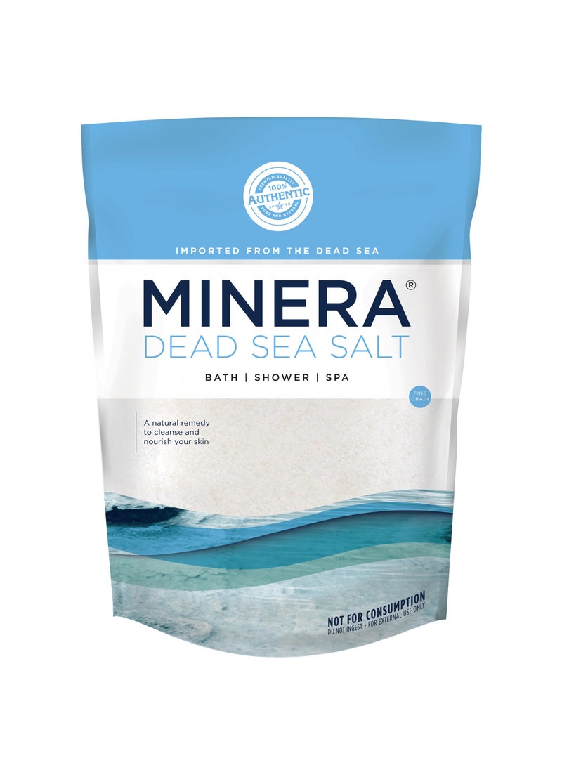 Minera Minera Dead Sea Salt, 100% Pure & Natural, 19 lbs. Fine Grain (0-1.7 mm) Bulk Bag, Easily Dissolving Dead Sea Salts for Soaking & Bathing, Skin Nourishing Fine Sea Salt, Unscented 