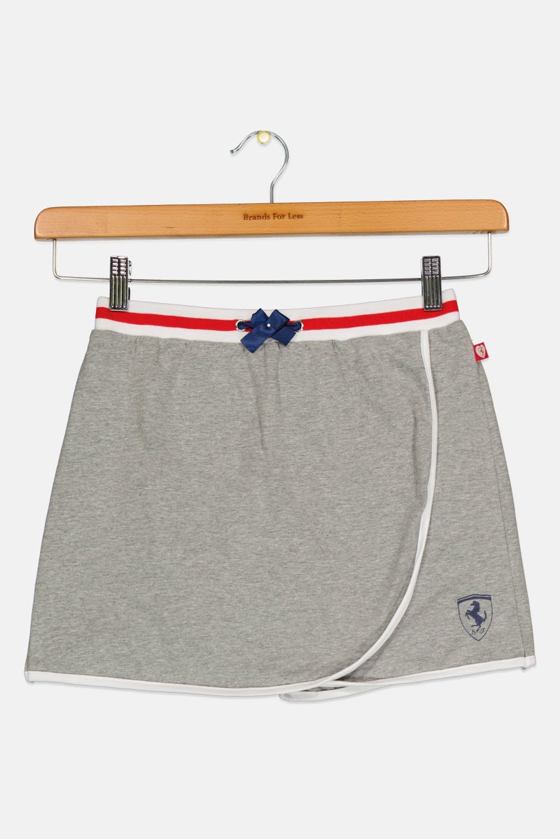 Scuderia Ferrari Kids Girl Brand Logo Training Skort, Grey - Image 1