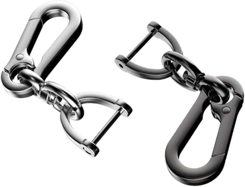 2pcs High Grade Metal Car Keychain with Horseshoe Buckle Key Ring Holder Simple Design - Image 1